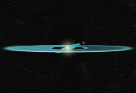 Exoplanets - a black hole with a blue ring around it