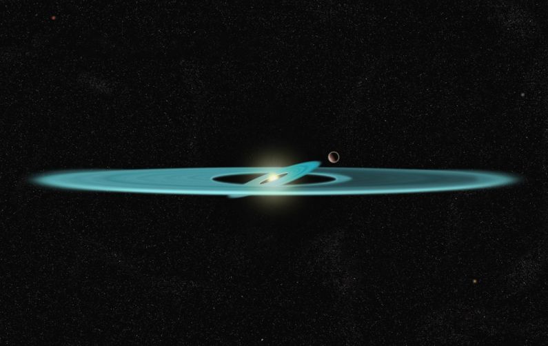 Exoplanets - a black hole with a blue ring around it